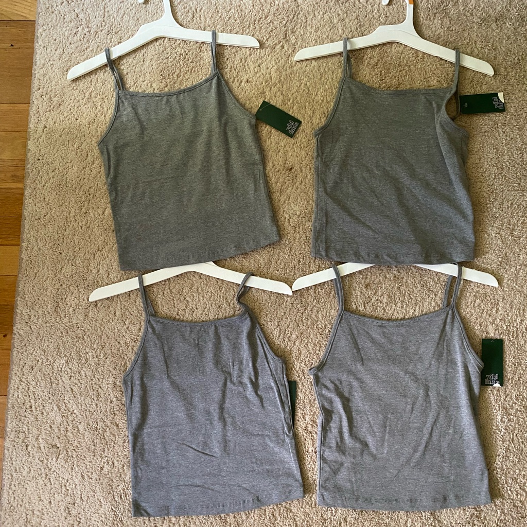 (4) Nwt Wild Fable Women’s Small Camisole Tank Tops - Cropped - Gray